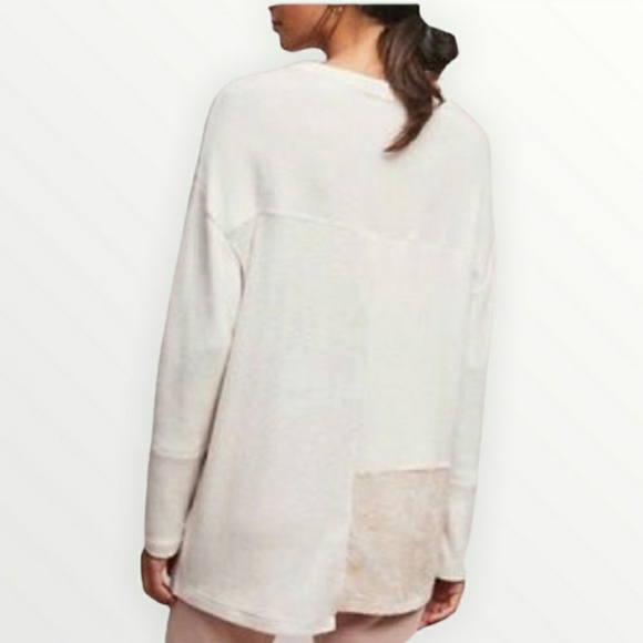 Anthropologie Saturday Sunday Ivory snowmass patchwork lace sweater size S - Picture 2 of 12